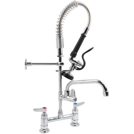 6 Inch Mini Dual Temperature Pre Rinse Faucet With Spray Valve And 8&Quot; Swing Faucet Deck Mount Chrome Plated Brass | 5809 A08