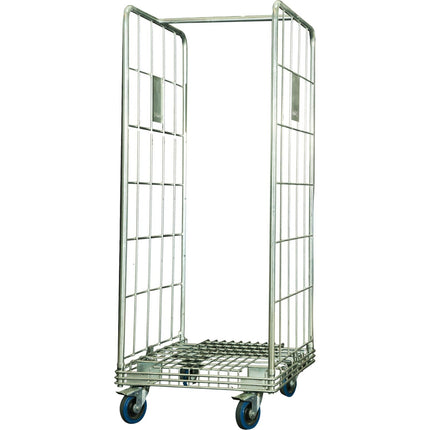 Commercial 2 Sided Roll Cage Trolley Zinc Plated Steel 360kg Capacity 680x900x1720mm | Bhk01