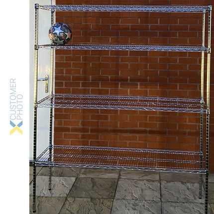 Commercial Shelving Unit 4 Tier 1000kg Width 1500mm Depth 450mm Chrome Wire |  Cr15045180 A4