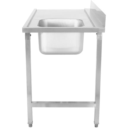 Loading Table Right Side 1200x650x850mm With Sink With Splashback Stainless Steel | Dwita1265 R