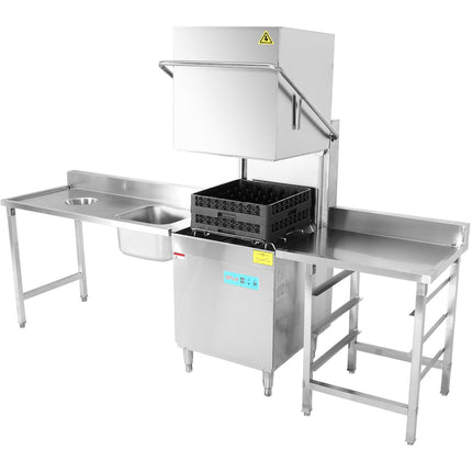 Loading Table Right Side 1400x650x850mm With Sink With Waste Hole With Splashback Stainless Steel |  Dwitc1465 L