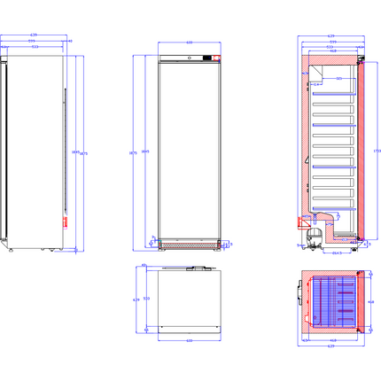 400lt Commercial Refrigerator Stainless Steel Upright Cabinet Single Door |  Dwr400 Ss