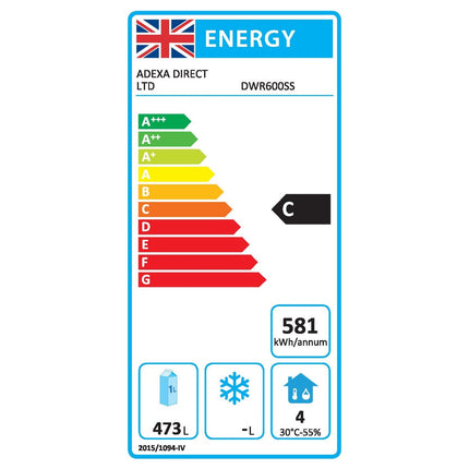 600lt Commercial Refrigerator Stainless Steel Upright Cabinet Single Door |  Dwr600 Ss