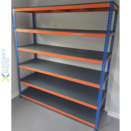 Industrial Shelving Unit Heavy Duty 1800x600x1980mm 6 Shelves 340 Kg/Shelf Powder Coated Steel | Dx1800600
