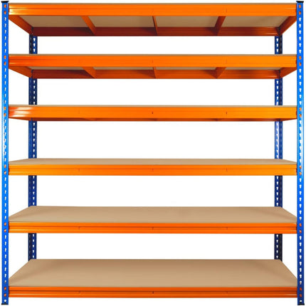 Industrial Shelving Unit Heavy Duty 1500x450x1980mm 6 Shelves 340 Kg/Shelf Powder Coated Steel | Dx1500450