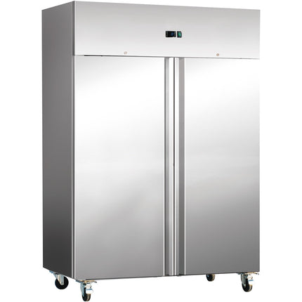 1200lt Commercial Freezer Stainless Steel Upright Cabinet Twin Door Fan Assisted Cooling |  F1200 S
