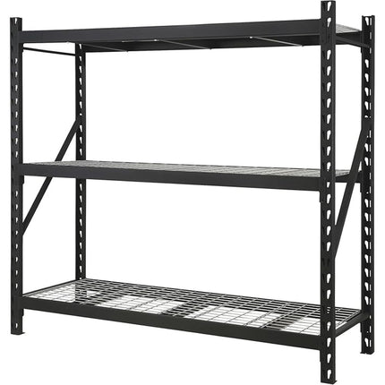 Industrial Heavy Duty Shelving Unit Powder Coated Steel 1960x610x1830mm 3 Shelves Black |  Fuji405