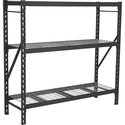 Industrial Heavy Duty Shelving Unit Powder Coated Steel 1960x610x1830mm 3 Shelves Black |  Fuji405