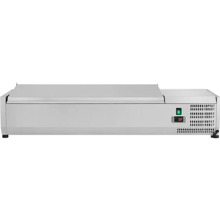 Refrigerated Servery Prep Top 1400mm 6x Gn1/3 Depth 380mm Stainless Steel Lid |  Thvd1400/380