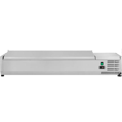 Refrigerated Servery Prep Top 1500mm 6x Gn1/3 Depth 380mm Stainless Steel Lid | Vrx1500/380 Ss