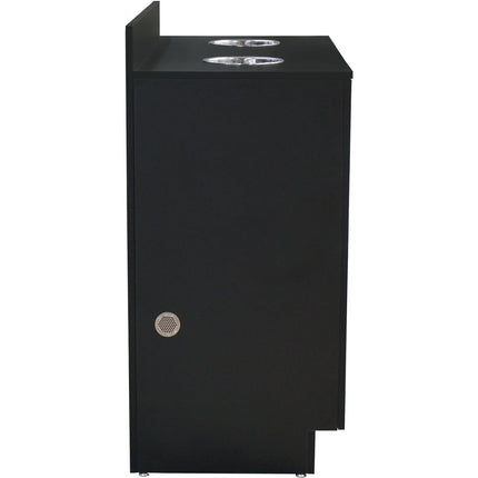 Double Waste Bin Enclosure Cabinet With Drop Hole 1138x560x1160mm Black |  Gs30200