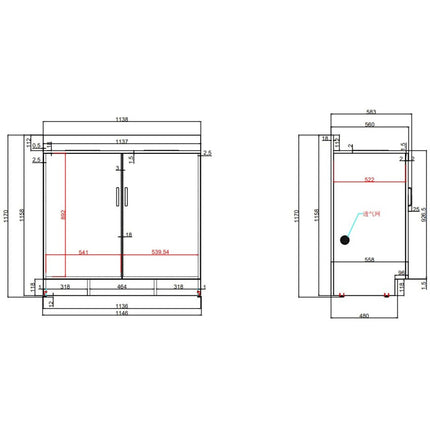Double Waste Bin Enclosure Cabinet With Drop Hole 1138x560x1160mm Black |  Gs30200