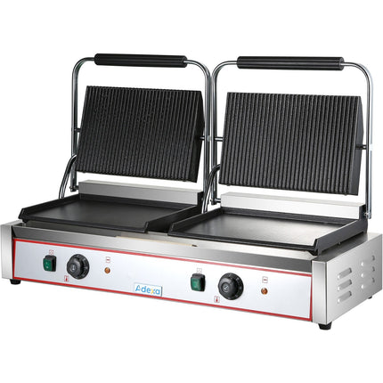 Heavy Duty Twin Xl Panini Contact Grill Ribbed/Smooth 4.4k W Dual Zone |  Heg813 Ea