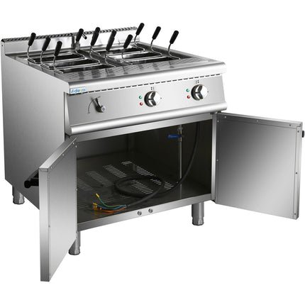 Professional Pasta Cooker 40 Litres Electric 18k W Floor Standing With Cabinet Base 900mm Depth |  Hen915 A