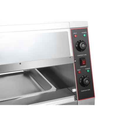 Commercial Two Tier Heated Showcase Food And Chicken Warmer 1200x760x860mm Countertop Dry Heat And Wet Heat |  Hw6 Pb