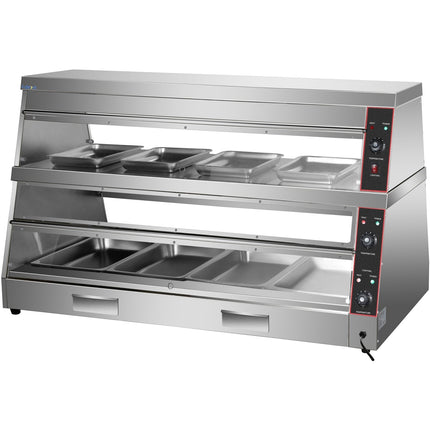 Commercial Two Tier Heated Showcase Food And Chicken Warmer 1500x760x860mm Countertop Dry Heat And Wet Heat |  Hw6 P
