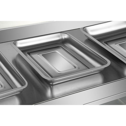 Commercial Two Tier Heated Showcase Food And Chicken Warmer 1500x760x860mm Countertop Dry Heat And Wet Heat |  Hw6 P