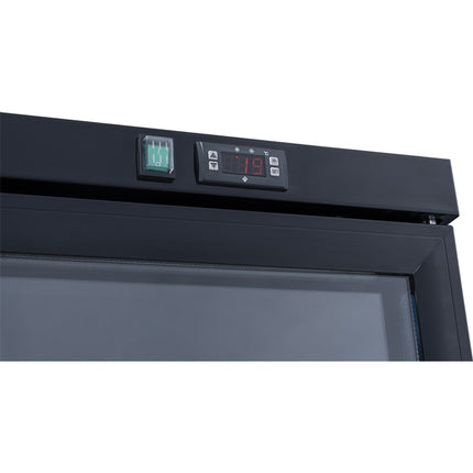 Commercial Bottle Cooler Upright 773 Litres Fan Cooling Twin Hinged Doors Black |  Lg805 Ablack