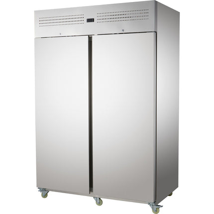 Commercial Upright Freezer 1400 L Double Door Stainless Steel Cabinet 1380x855x2090mm | Nord32