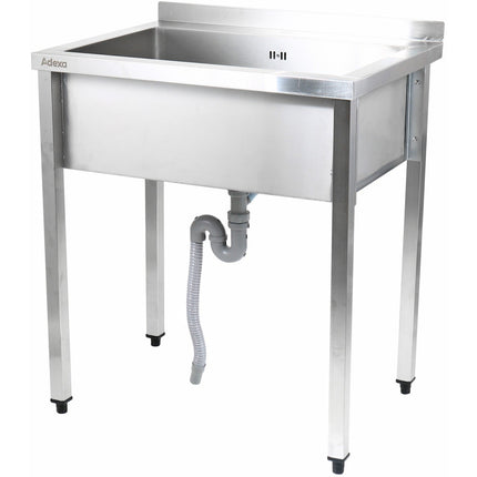 Commercial Pot Wash Sink Stainless Steel 1 Bowl Splashback 1200x600x900mm Square Legs |  Psa12060