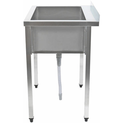 Commercial Pot Wash Sink Stainless Steel 1 Bowl Splashback 800x700x900mm Square Legs |  Psa8070