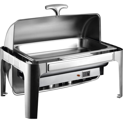 Roll Top Chafer Electric Heating Gn1/1 Stainless Steel Mirror Polish 9 Litres |  Ra2301 Be