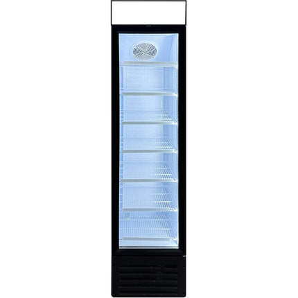 Commercial Bottle Cooler Upright 145 Litres Hinged Glass Door Led Canopy Black |  Sc145 B