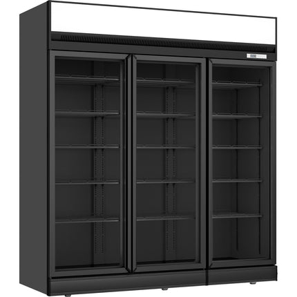 Commercial Display Cooler 1886 Litres Triple Hinged Doors Top Mount Black |  Tr202 Black