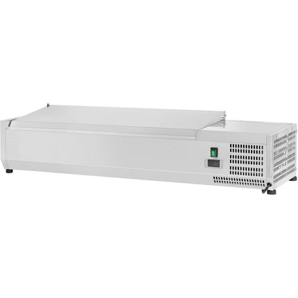 Refrigerated Servery Prep Top 7x Gn1/4 1600x335x435mm Stainless Steel Lid |  Thv1600/330