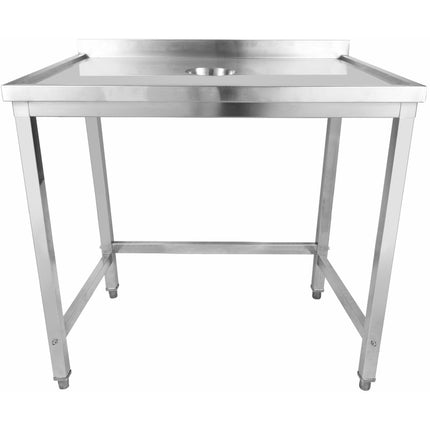 Professional Waste Disposal Table Stainless Steel 4 Side Up Marine Edge Backsplash 1000x700x950mm | Whdw10070 B