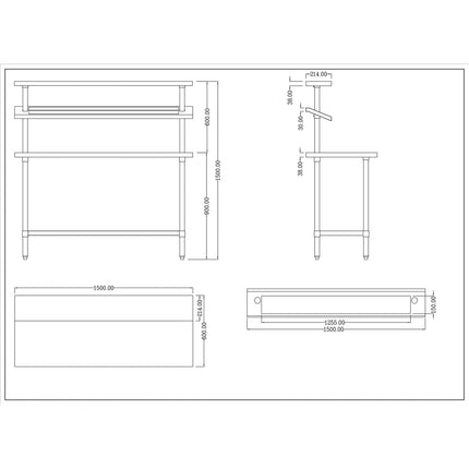 Stainless Steel Prep Table 11 X Gn1/9 &Amp; Top Shelf &Amp; Undershelf |  Wtg60150