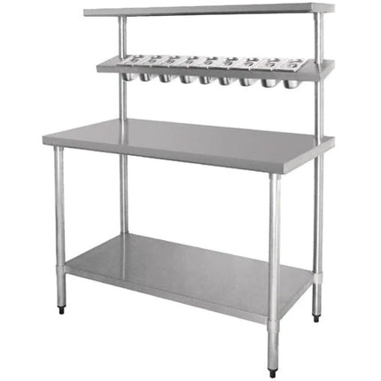 Stainless Steel Prep Table 9 X Gn1/9 &Amp; Top Shelf &Amp; Undershelf |  Wtg60120