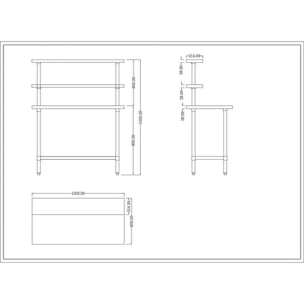 Stainless Steel Prep Table 1200mm Width 2 X Top Shelf &Amp; 1 X Undershelf |  Wts60120