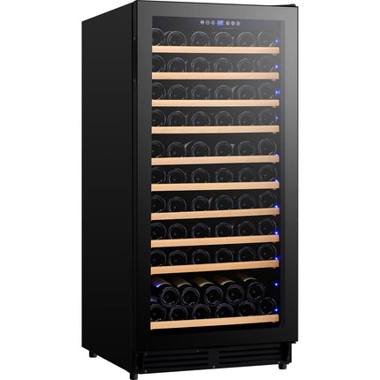 Commercial Wine Cooler 10 Shelves 285 Litres 110 Bottles Single Temperature Zone Compressor Cooling 598x690x1300mm Black |  Yc298 Ag