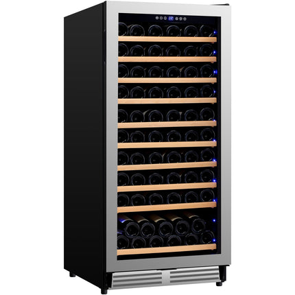 Commercial Wine Cooler 10 Shelves 285 Litres 110 Bottles Single Temperature Zone Compressor Cooling 598x690x1300mm Stainless Steel |  Yc298 As