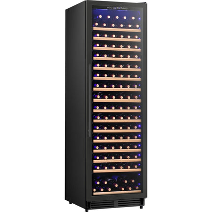 Commercial Wine Cooler 16 Shelves 457 Litres 185 Bottles Single Temperature Zone Compressor Cooling 598x685x1957mm Black |  Yc510 Ag