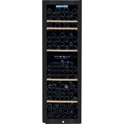 Commercial Dual Zone Wine Cooler 242 Litres 126 Bottles Glass Door 5 Shelves 490x575x1546mm| Zsb252
