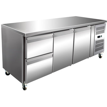 Commercial Refrigerated Counter With Upstand 2 Doors 2 Drawers Depth 700mm |  Thp3120 Tn
