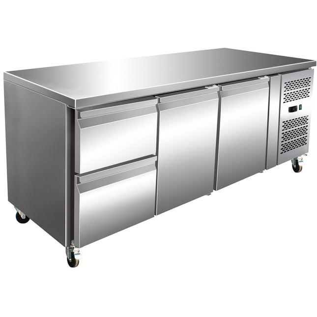 Commercial Refrigerated Counter With Upstand 2 Doors 2 Drawers Depth 700mm |  Thp3120 Tn