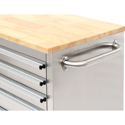 Professional Stainless Steel Rolling Tool Cabinet 1 Door 6 Drawers 1355x482x880mm |  482038 As