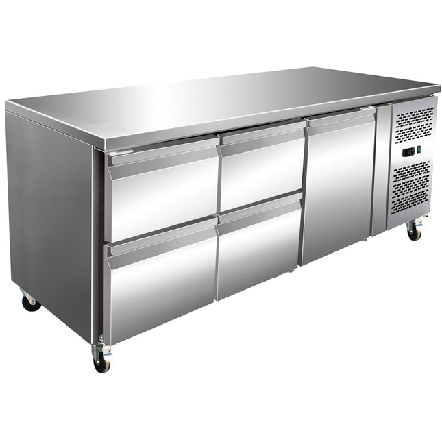 Commercial Refrigerated Counter 1 Door 4 Drawers Depth 700mm |  Thp3140 Tn