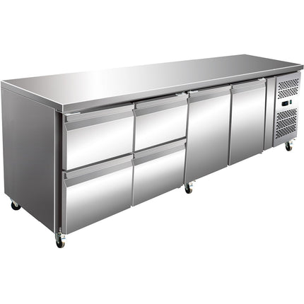 Commercial Refrigerated Counter 2 Doors 4 Drawers Depth 700mm |  4 Drg42 V