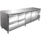 Commercial Refrigerated Counter 2 Doors 4 Drawers Depth 700mm |  Jtgn4140 Tn