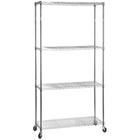 Commercial Shelving Unit 4 Tier With Wheels 1000kg Width 1500mm Depth 600mm Chrome Wire |  Amj500