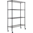 Commercial Shelving Unit 4 Tier With Wheels 1000kg Width 1500mm Depth 600mm Black Wire |  Amj504