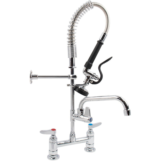 6 Inch Mini Dual Temperature Pre Rinse Faucet With Spray Valve And 8&Quot; Swing Faucet Deck Mount Chrome Plated Brass | 5809 A08