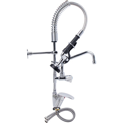 Mini Single Hole Deck Mount Dual Temperature High Pressure Pre Rinse Faucet With 8&Quot; Swing Nozzle Chrome Plated Brass | 6801 A08