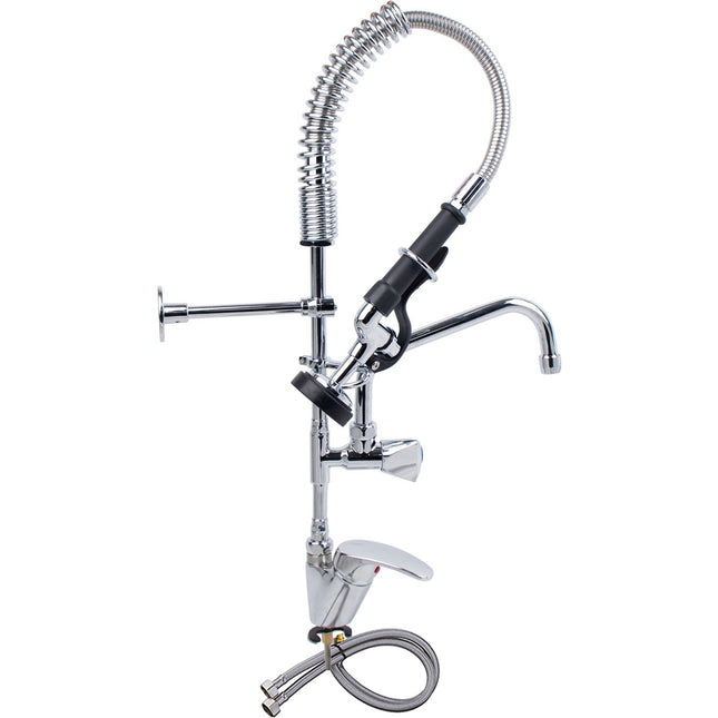 Mini Single Hole Deck Mount Dual Temperature High Pressure Pre Rinse Faucet With 8&Quot; Swing Nozzle Chrome Plated Brass | 6801 A08