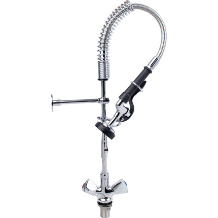 Single Hole Deck Mount Dual Temperature High Pressure Pre Rinse Faucet Chrome Plated Brass | 6802 A