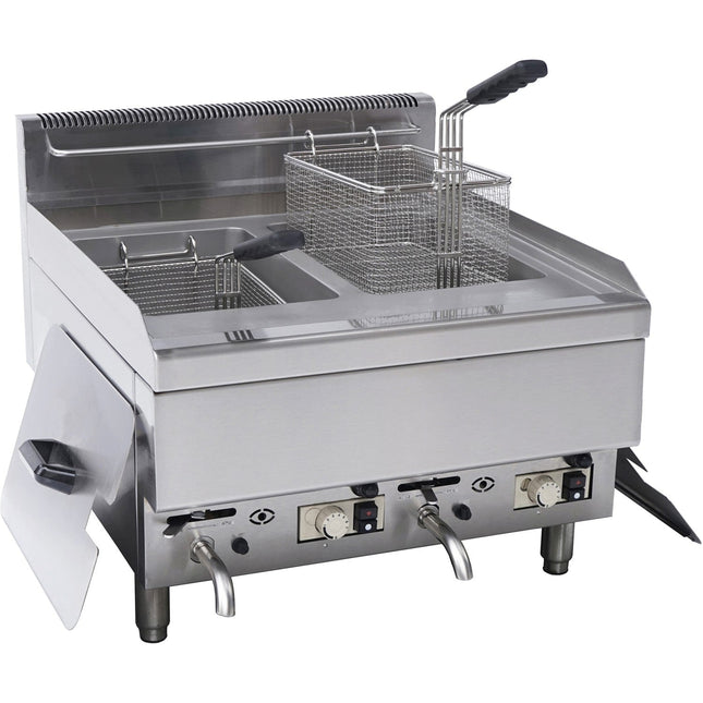 Commercial Gas Fryer 10+10 L Countertop 8k W |  6 Gtrc2